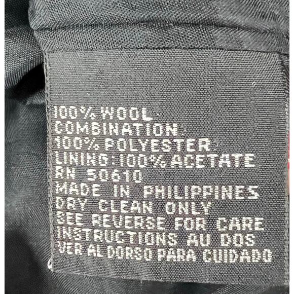 Kasper Vintage Tuxedo Jacket 16 Black Wool Satin Double Breasted Power Blazer - Picture 13 of 15